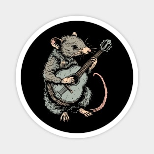 Weird Trash Kitty Guitar Possum Possum Love Animal Magnet